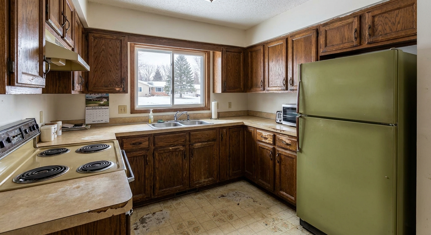 Outdated kitchen in Apple Valley needing a remodel