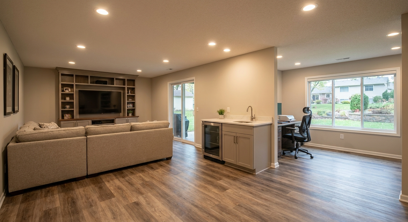 Apple Valley basement transformation for better use